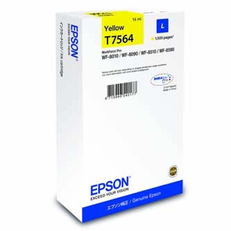 Epson originální ink C13T756440, T7564, L, yellow, 1500str., 14ml, 1ks