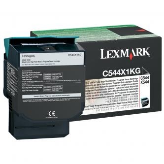 Lexmark originální toner C544X1KG, black, 6000str., extra high capacity, return