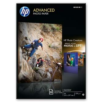 HP Advanced Glossy Photo Paper, foto papír, lesklý, zdokonalený typ bílý, A4, 250 g/m2, 50 ks, Q8698A, inkoustový