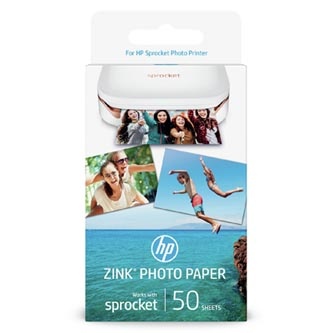 HP ZINC Sticky-Backed Photo Paper, foto papír, bez okrajů typ lesklý, Zero Ink typ bílý, 5x7,6cm, 2x3